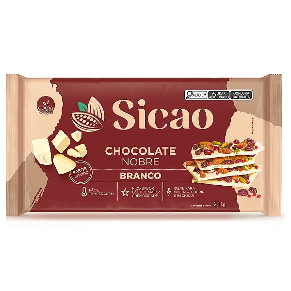 Chocolate Sicao Barra 2,1kg Chocolate Branco