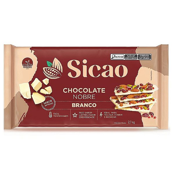 Chocolate em Barra Branco 2,1kg - Sicao