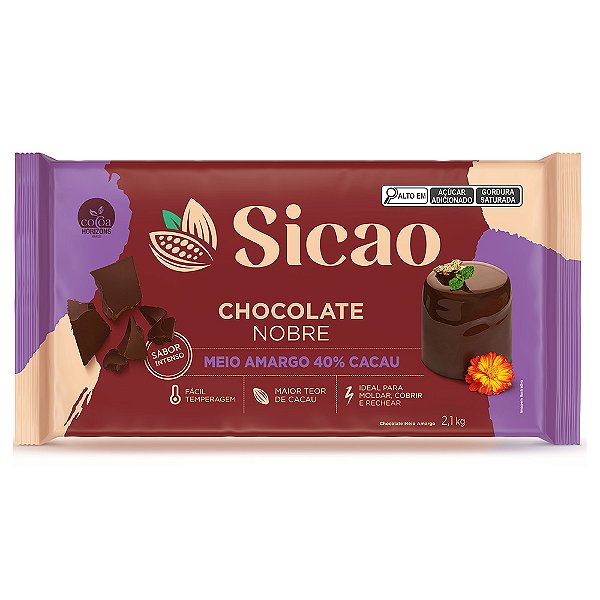 Chocolate Sicao Barra 2,1kg Meio Amargo
