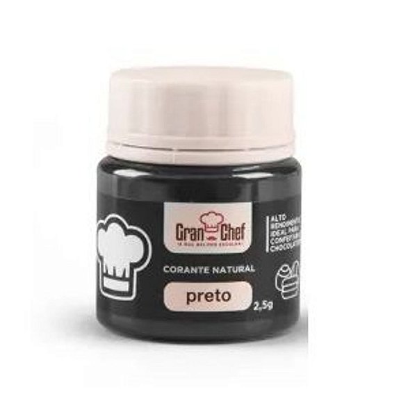 Corante em Pó para Chocolate/Conf 2,5G Preto Gran Chef