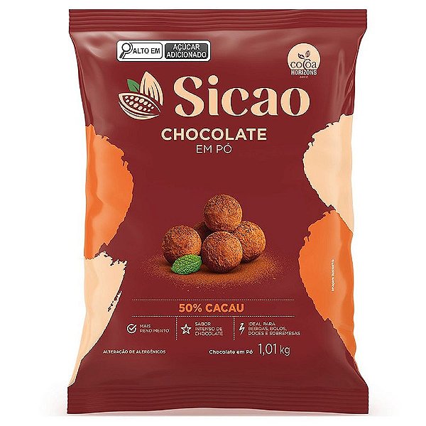 Chocolate em Pó 50% 1,01kg - Sicao