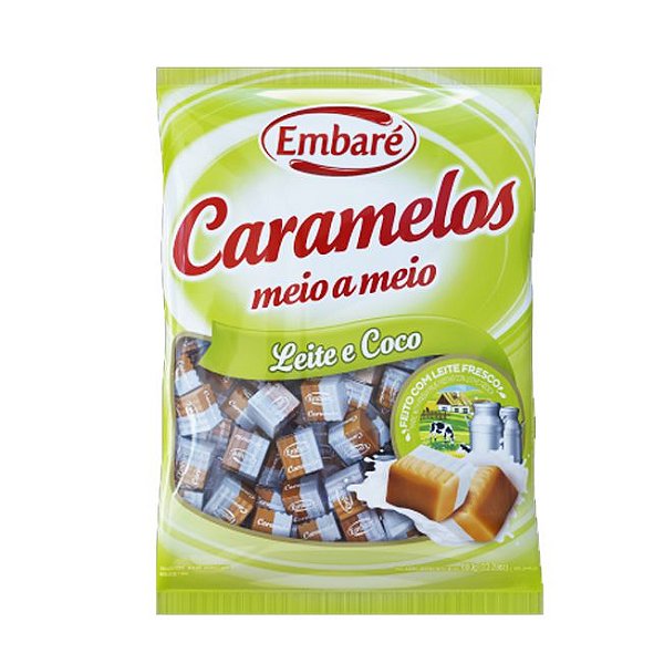 Bala Mastigável Caramelo 660G Embaré Leite/Coco