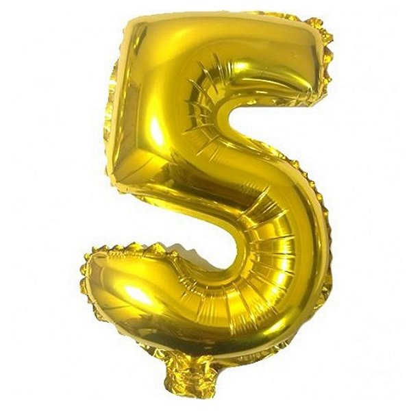 Balão Metalizado 16P Dourado Número 5