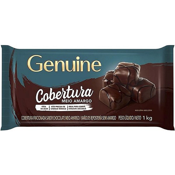 Cobertura em Barra Meio Amargo 1,0kg - Genuine