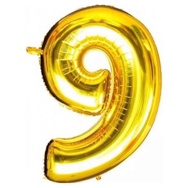 Balão Metalizado 16P Dourado Número 9