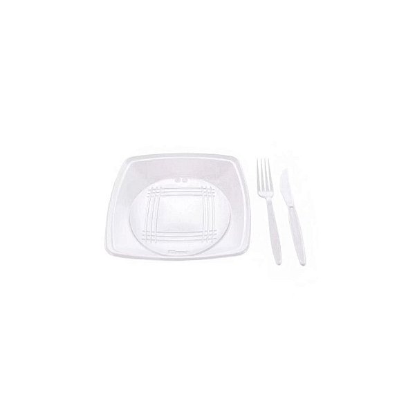 Kit Churrasco Branco Prafesta Quadrado | 10 Unidades