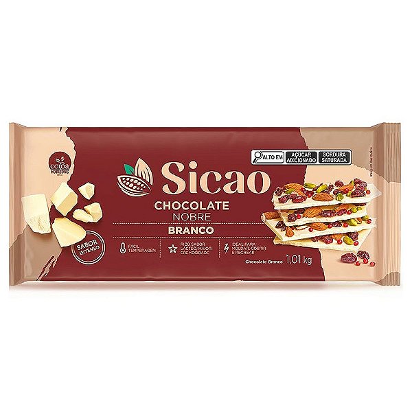 Chocolate em Barra Branco 1,01kg - Sicao