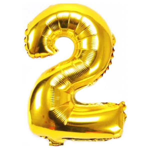 Balão Metalizado 30 para 32P Dourado Número 2