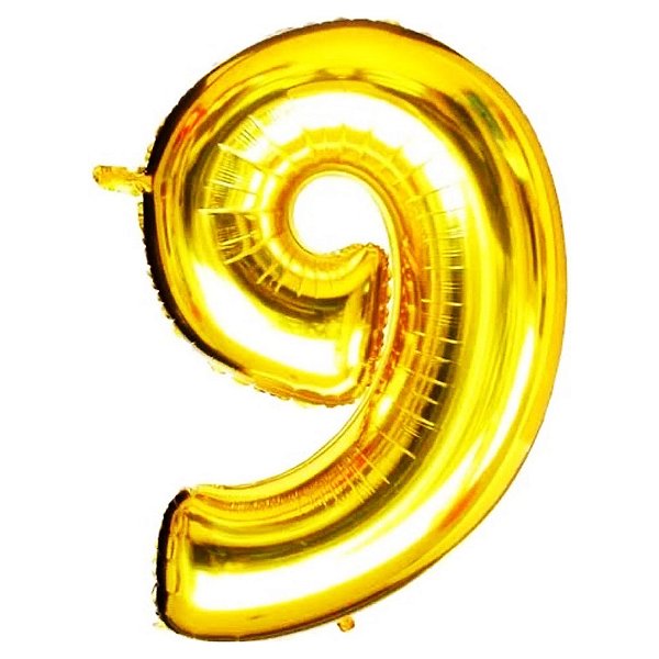 Balão Metalizado 30 para 32P Dourado Número 9