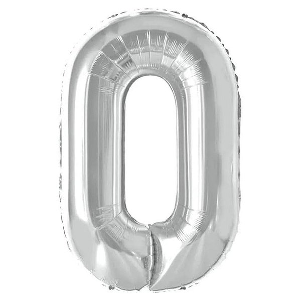 Balão Metalizado 30 para 32P Prata Número 0