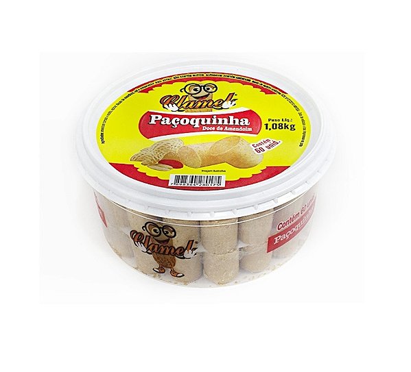 Paçoca Rolha Desembalado 1,08kg Clamel | 60 Unidades