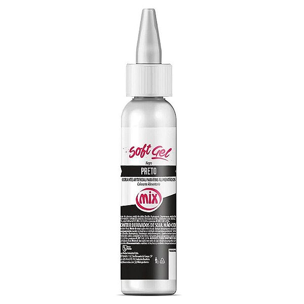 Corante Soft Gel Preto 60g - Mix