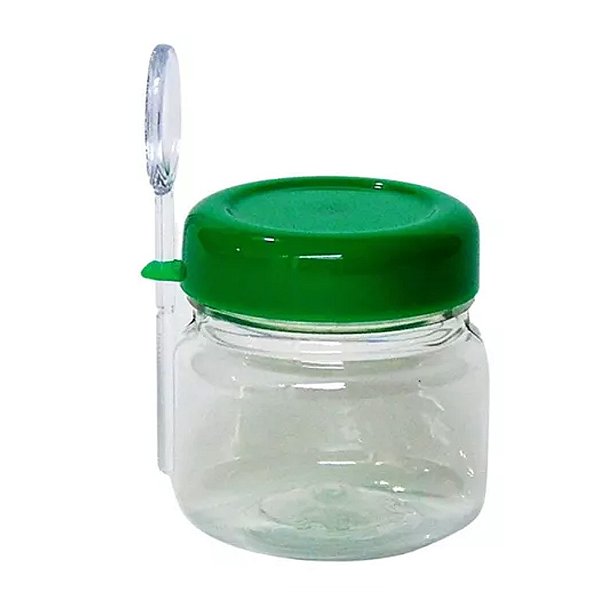 Pote Geleinha 40ml 10un com Tampa Verde e Colher