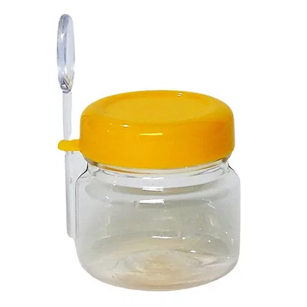 Pote Geleinha 40ml 10un com Tampa Amarela e Colher