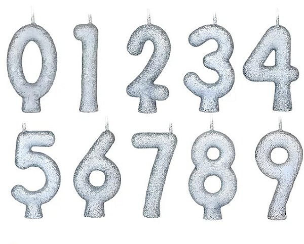 Vela Shine Prata Número 5 - Alchester