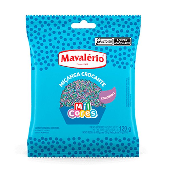 Confeito Miçanga Número 0 Baby Colorida 120g - Mavalério