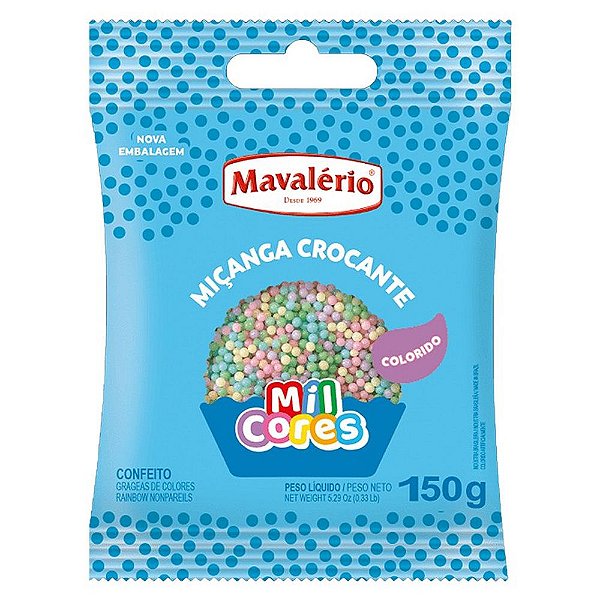 Confeito Miçanga Número 0 Baby Colorida 150gr - Mavalério