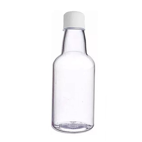 Garrafinha Pet 50ml Cristal com Tampa 10un Branco