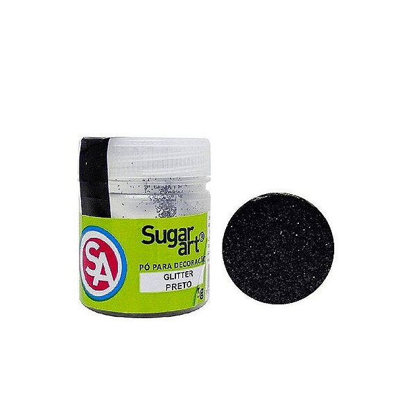 Glitter para Decoração Preto 5G - Sugar Art