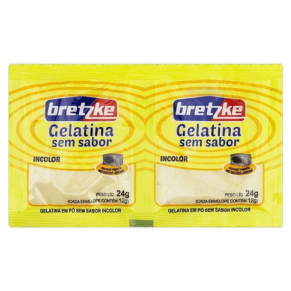 Gelatina em Pó Bretzke Sem Sabor 24G - Incolor