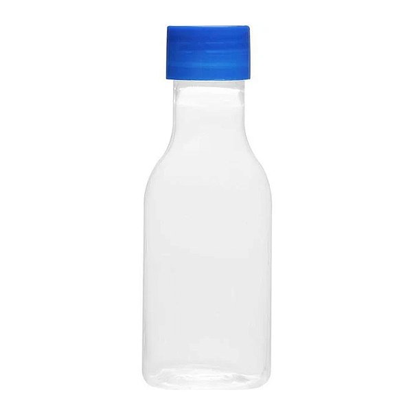 Garrafinha Pet 50ml Cristal com Tampa 10un Azul Bic