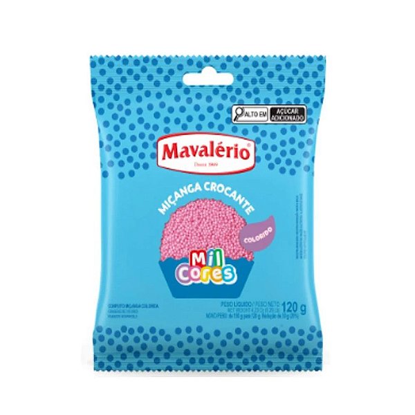 Confeito Miçanga Número 0 Baby Rosa 120g - Mavalério