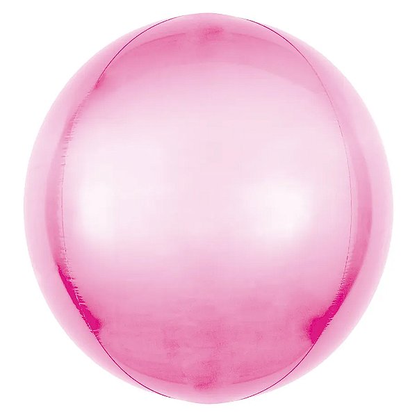 Balão Cromus Bubble Bolha Liso Metal Rosa Claro 18 Pol