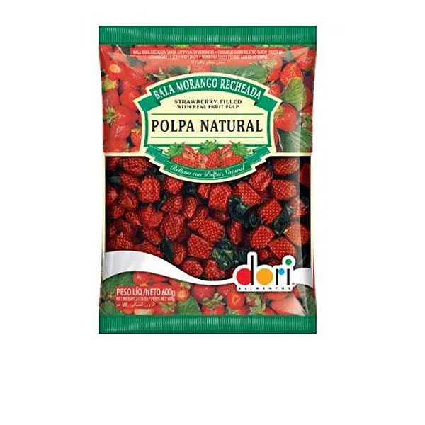 Bala Morango Recheada 600g - Dori