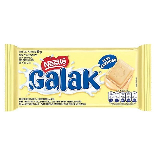 Chocolate Barra Galak 80g - Nestlé