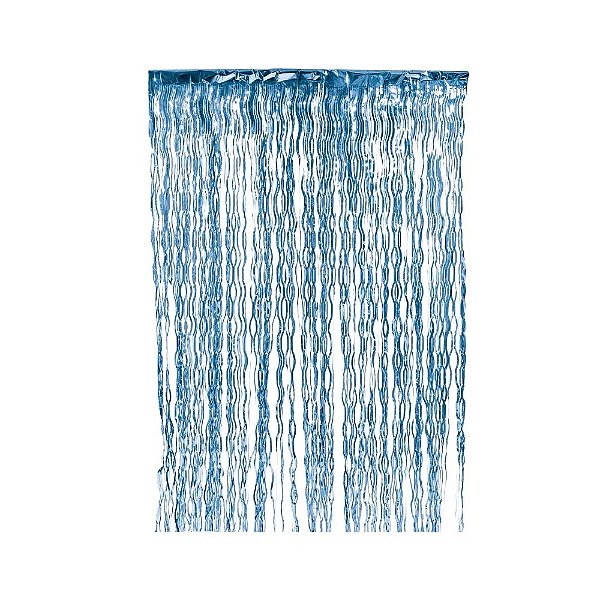 Cortina Decorativa Metalizada Azul