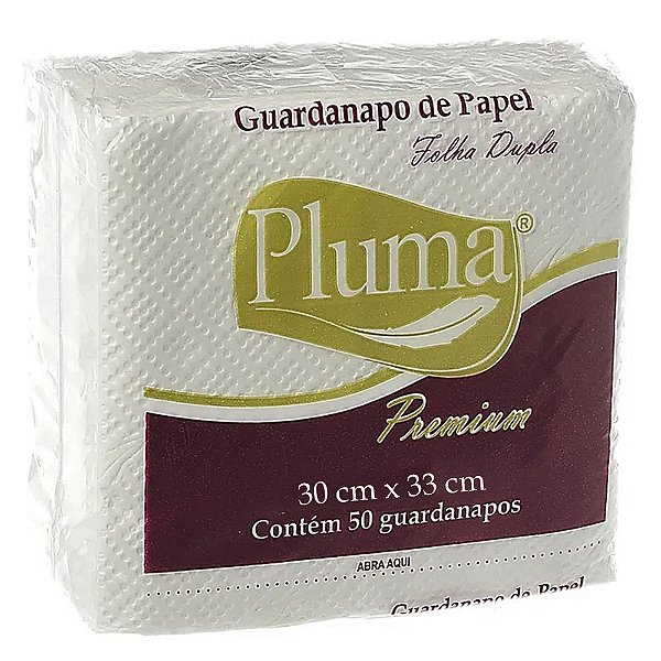 Guardanapo Pluma Luxo Folha Dupla 30X33cm | 50 Unidades