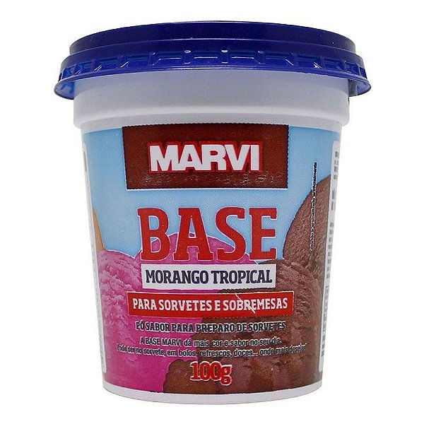 Base para Sorvete Marvi 100G Morango Tropical