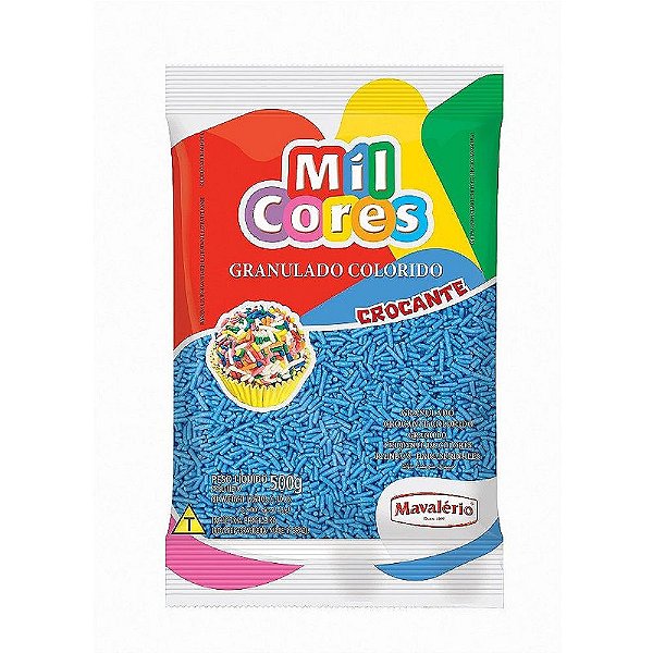 Granulado Crocante Azul Mil Cores 500g - Mavalério