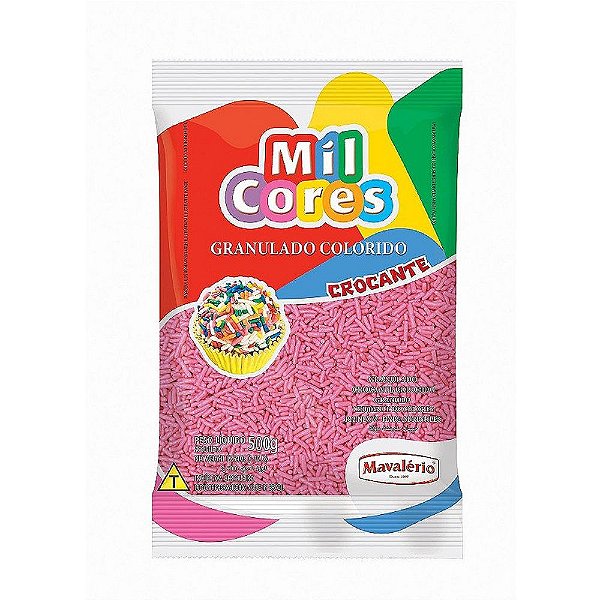 Granulado Crocante Rosa Mil Cores 500g - Mavalério
