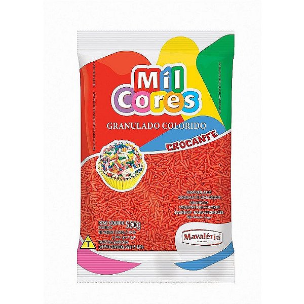 Granulado Crocante Vermelho Mil Cores 500g - Mavalério
