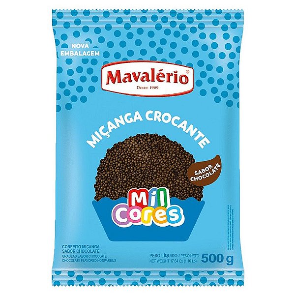 Confeito Miçanga Chocolate 500g - Mavalério