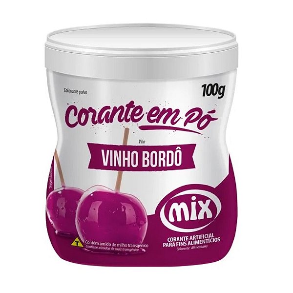 Corante Pó Vinho Bordô 100g - Mix