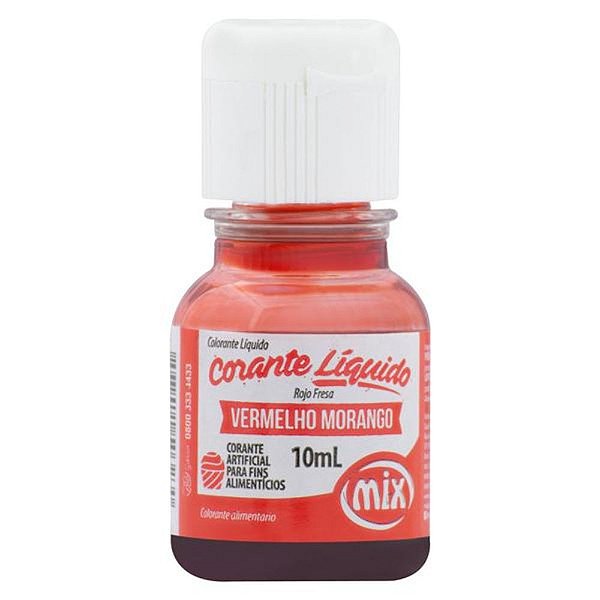Corante Líquido Vermelho Morango 10ml - Mix