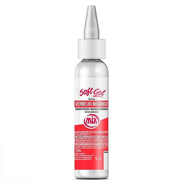 Corante Soft Gel Vermelho Morango 25g - Mix