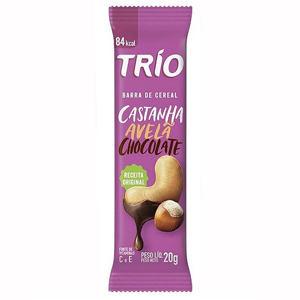 Trio Avelã /Castanha/Chocolate 20G