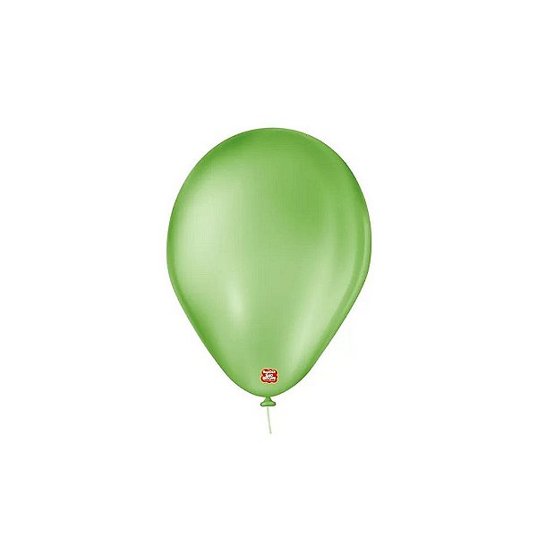 Balão 9 Liso Verde Maçã 50un - São Roque
