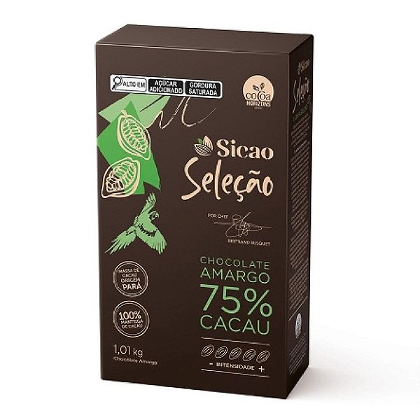 Chocolate Seleção em Gotas Amargo 75% 1,01kg - Sicao