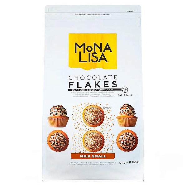 Chocolate Monalisa Flakes (Split) Ao Leite 5kg Small - Tamanho P