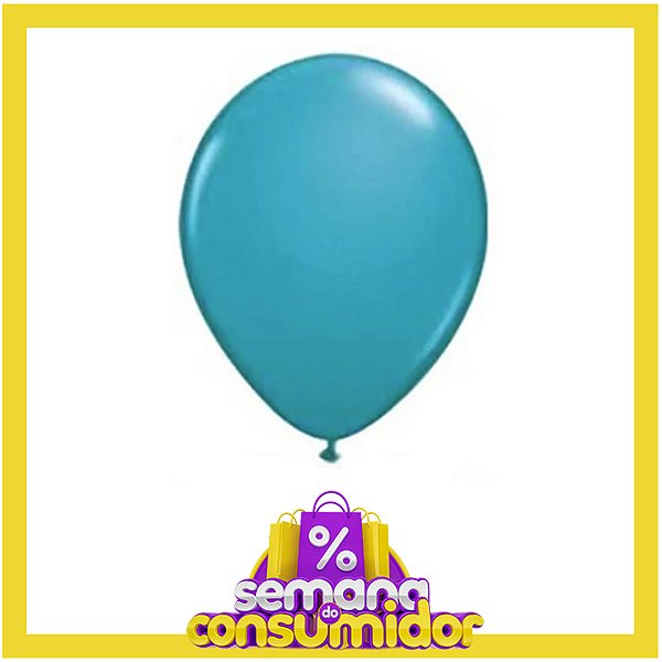 Balão 9 Liso Azul Turquesa | 50 Unidades