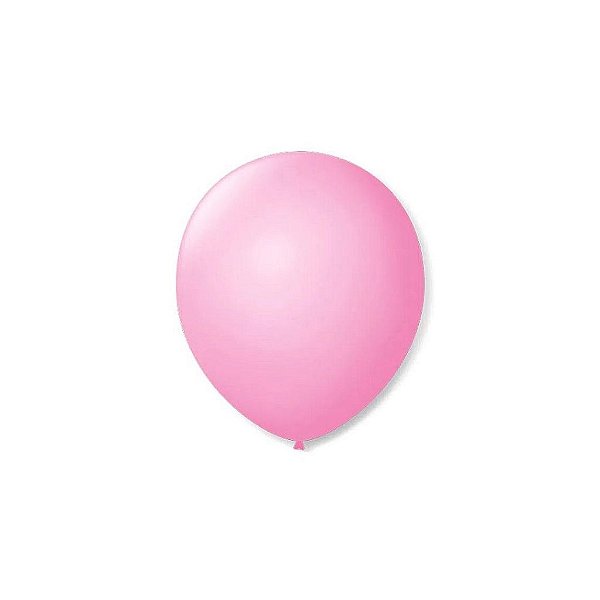 Balão 9 Liso Rosa Baby 50un - São Roque