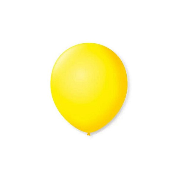 Balão 5 Liso Redondo Amarelo Citrino | 50 Unidades