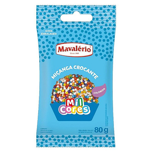 Confeito Miçanga Colorido 80g - Mavalério