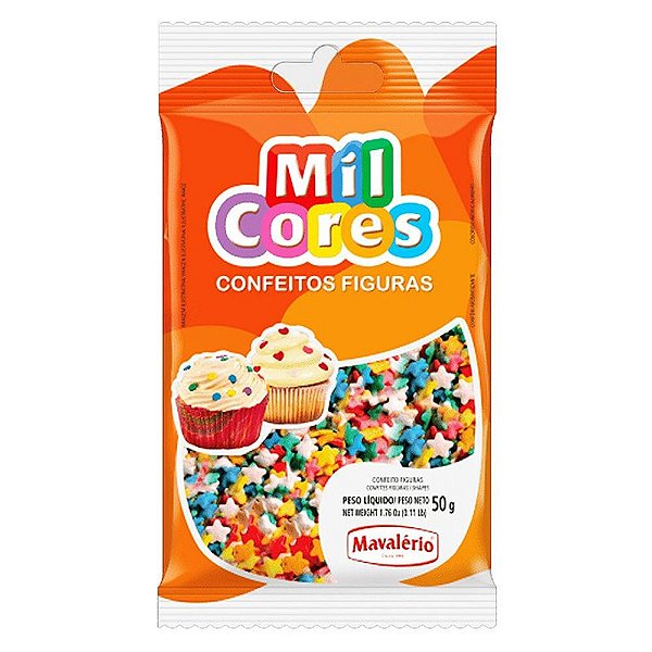 Confeito Figura Estrelinha 50g - Mavalério