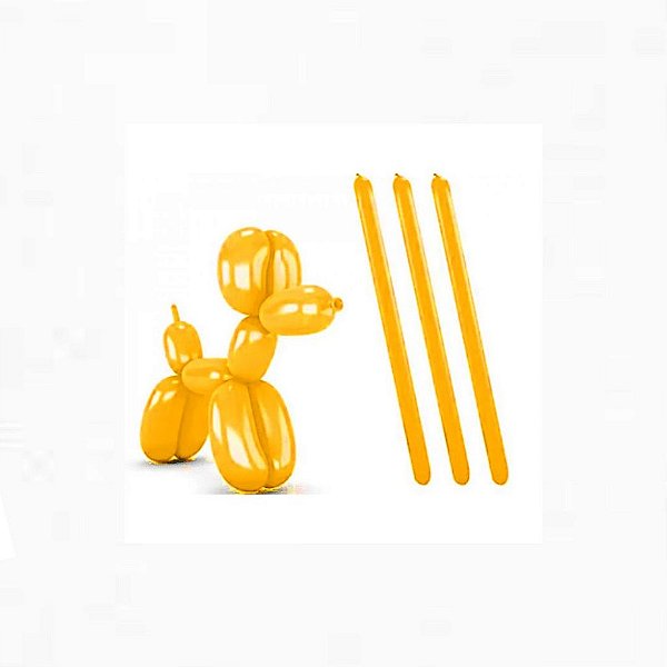 Balão Canudo Amarelo Citrino 50un - São Roque
