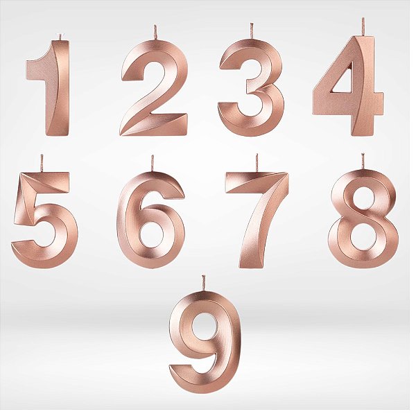 Vela Luxo Metalizada Rose Gold Número 0 - Alchester